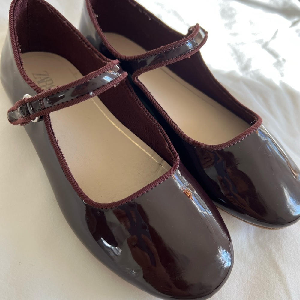 Zara Girl Shoes -size 12, Deep Wine color.
